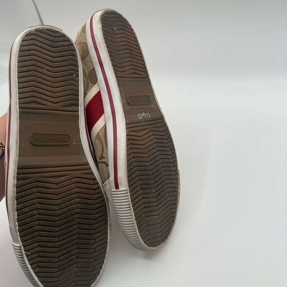 Coach Mila Sneakers Women 9 Brown Signature C Jacquard Suede Low Top Casual Y2K - Picture 10 of 10